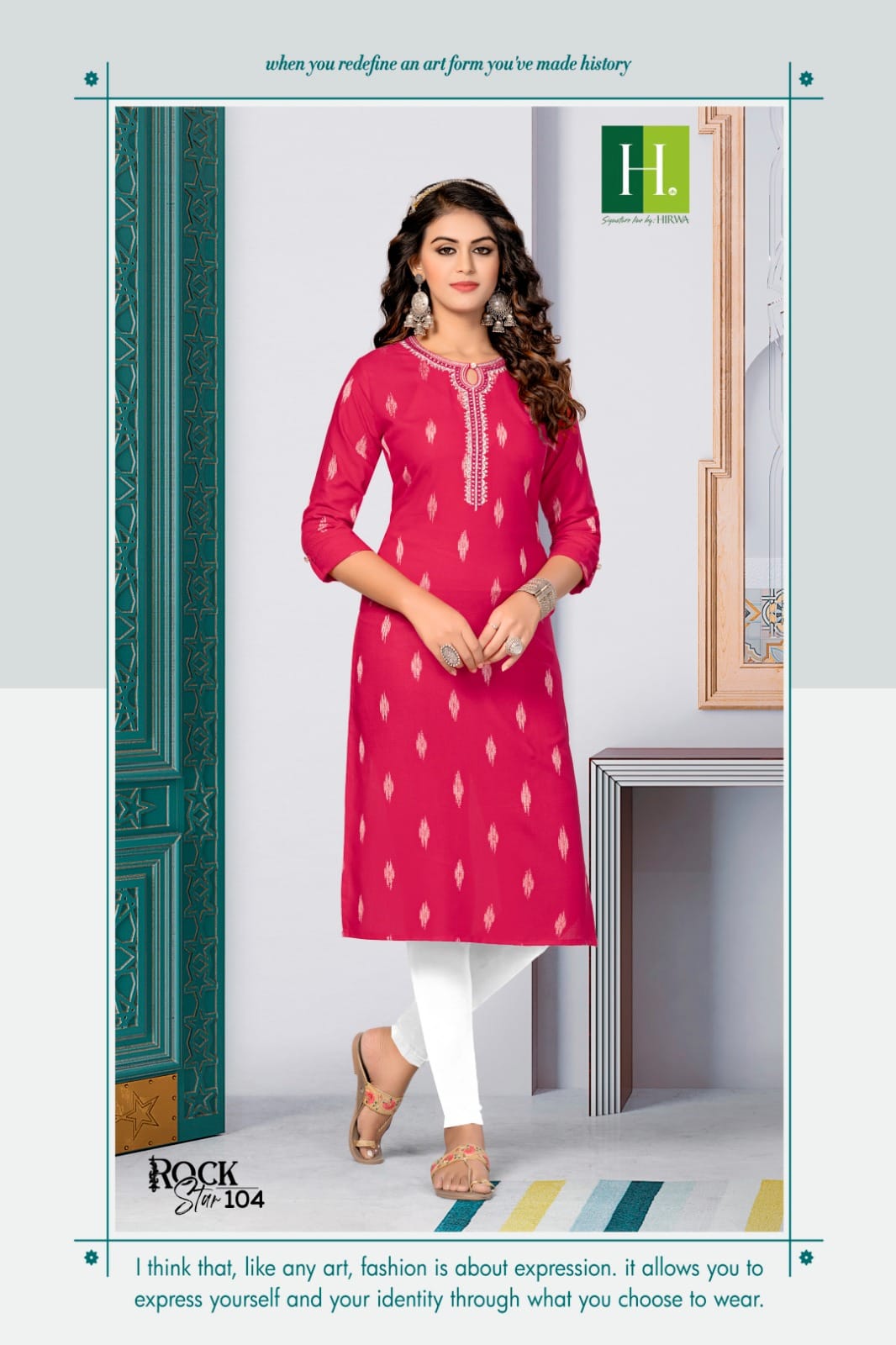 Hirwa Rockstar Heavy Bombay Rayon Designer Kurti Catalog
